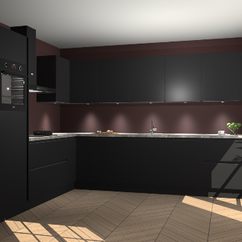 Zwarte greeploze keuken Debar 77720