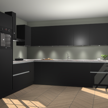 Zwarte greeploze keuken Debar 77723