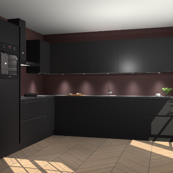 Zwarte greeploze keuken Debar 77732