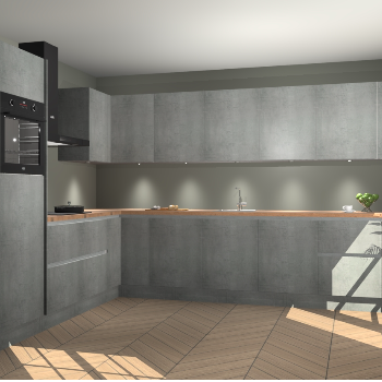 Beton Parelgrijs greeploze keuken Debar 78189