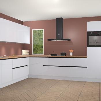 Sneeuwwitte hoogglans greeploze keuken Harare 75874