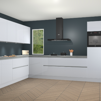 Sneeuwwitte hoogglans greeploze keuken Harare 75989