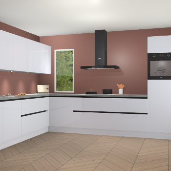 Sneeuwwitte hoogglans greeploze keuken Harare 75992