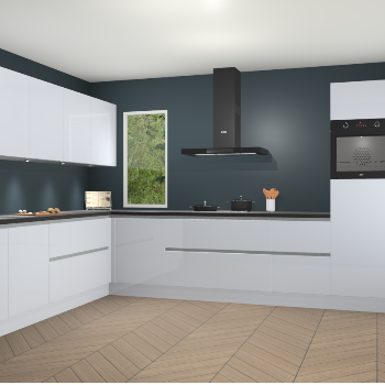 Sneeuwwitte hoogglans greeploze keuken Harare 75995