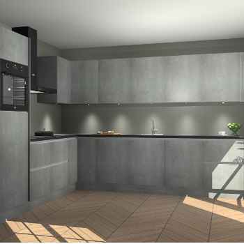 Beton Parelgrijs greeploze keuken Debar 78215
