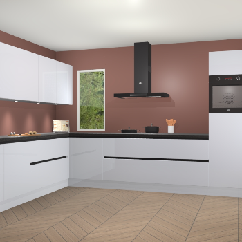 Sneeuwwitte hoogglans greeploze keuken Harare 75998