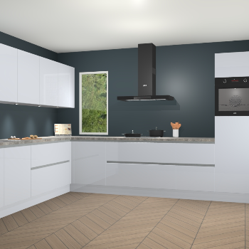 Sneeuwwitte hoogglans greeploze keuken Harare 76001