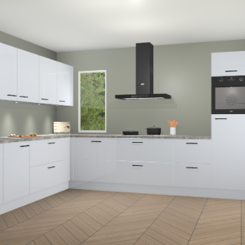 Sneeuwwitte hoogglans keuken Harare 76002