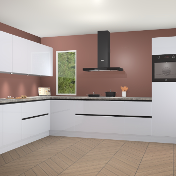 Sneeuwwitte hoogglans greeploze keuken Harare 76004