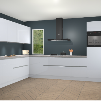 Sneeuwwitte hoogglans greeploze keuken Harare 76007