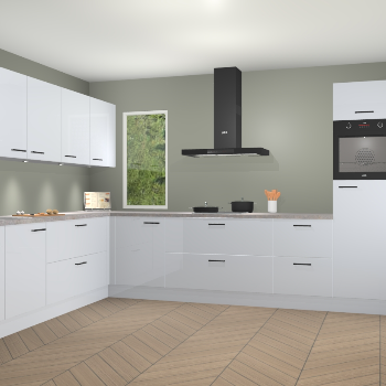 Sneeuwwitte hoogglans keuken Harare 76008