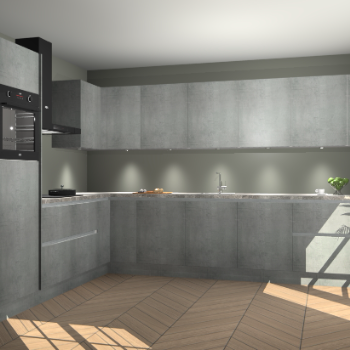 Beton Parelgrijs greeploze keuken Debar 78221