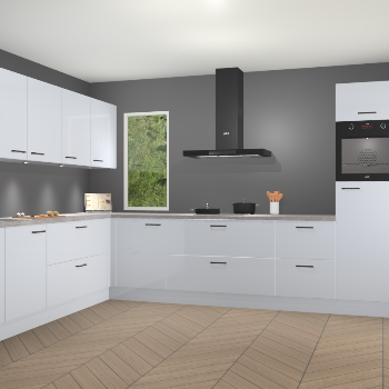 Sneeuwwitte hoogglans keuken Harare 76009