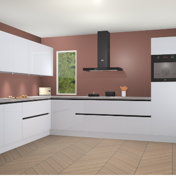 Sneeuwwitte hoogglans greeploze keuken Harare 76010