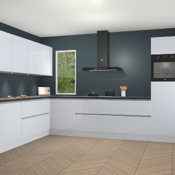 Sneeuwwitte hoogglans greeploze keuken Harare 76013