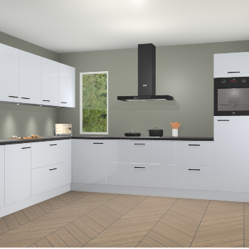 Sneeuwwitte hoogglans keuken Harare 76014