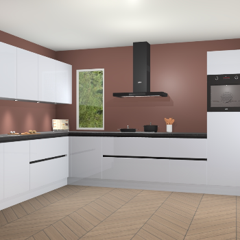 Sneeuwwitte hoogglans greeploze keuken Harare 76016