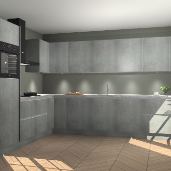 Beton Parelgrijs greeploze keuken Debar 78227