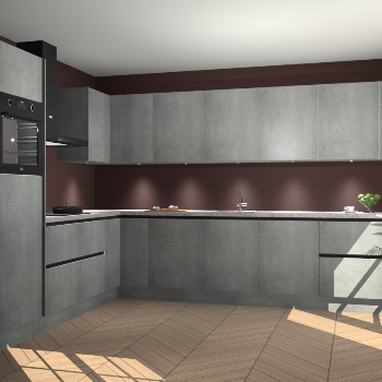 Beton Parelgrijs greeploze keuken Debar 78230