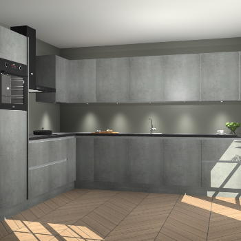 Beton Parelgrijs greeploze keuken Debar 78233