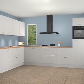 Zijdegrijze hoogglans keuken Harare 75595