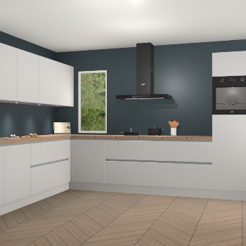 Zijdegrijze hoogglans greeploze keuken Harare 75597