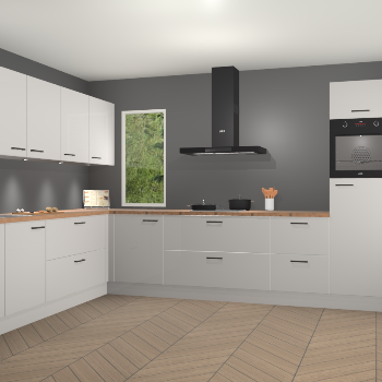 Zijdegrijze hoogglans keuken Harare 75599