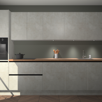 Beton opaal greeploze keuken Wels 63958