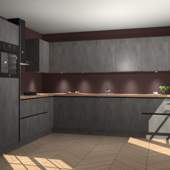 Beton Antraciet greeploze keuken Debar 78364