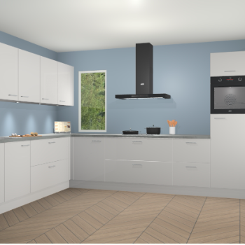 Zijdegrijze hoogglans keuken Harare 76028