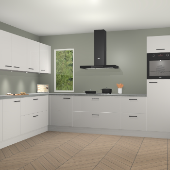 Zijdegrijze hoogglans keuken Harare 76030