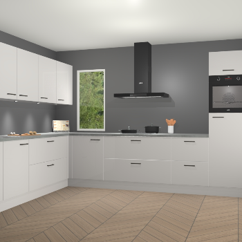 Zijdegrijze hoogglans keuken Harare 76031