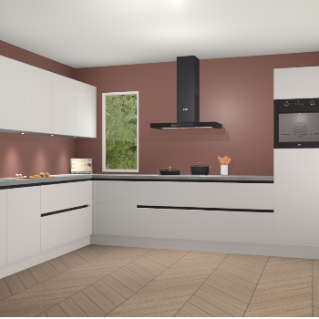 Zijdegrijze hoogglans greeploze keuken Harare 76032