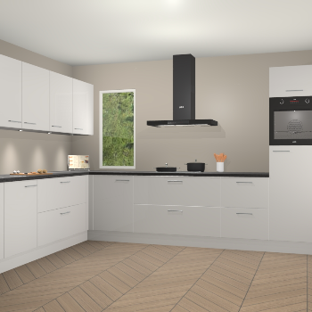 Zijdegrijze hoogglans keuken Harare 76033