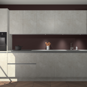 Beton opaal greeploze keuken Wels 63192