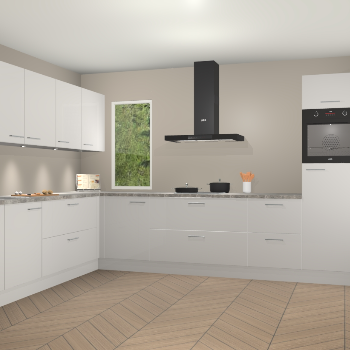 Zijdegrijze hoogglans keuken Harare 76040