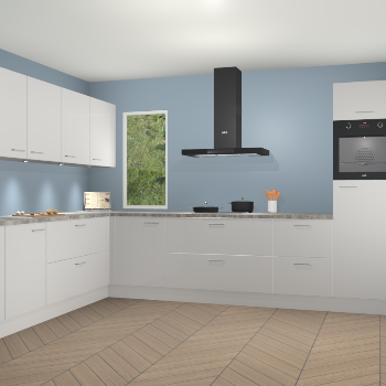 Zijdegrijze hoogglans keuken Harare 76041