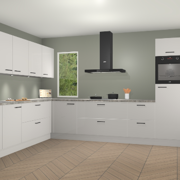 Zijdegrijze hoogglans keuken Harare 76043