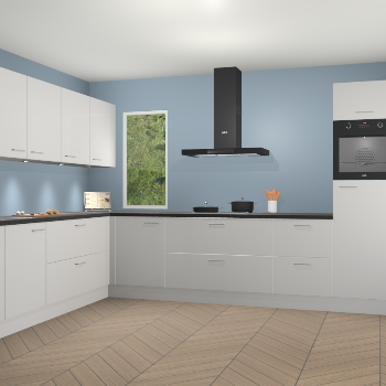 Zijdegrijze hoogglans keuken Harare 76034