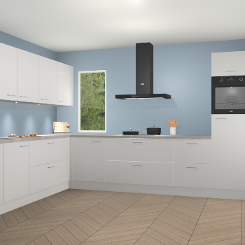 Zijdegrijze hoogglans keuken Harare 76047