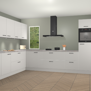 Zijdegrijze hoogglans keuken Harare 76049