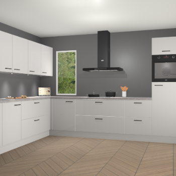 Zijdegrijze hoogglans keuken Harare 76050