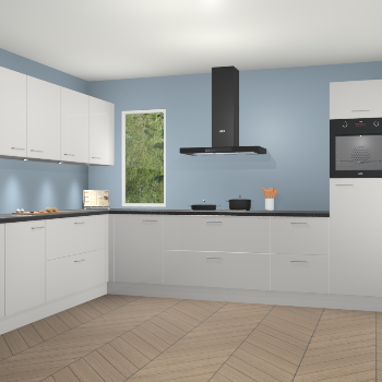 Zijdegrijze hoogglans keuken Harare 76053