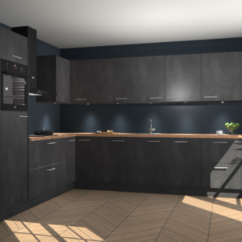 Beton Zwarte keuken Debar 78528