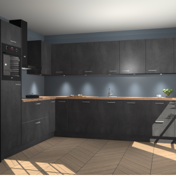 Beton Zwarte keuken Debar 78529