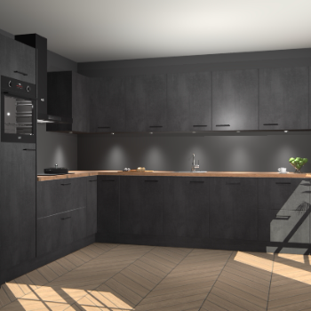 Beton Zwarte keuken Debar 78531