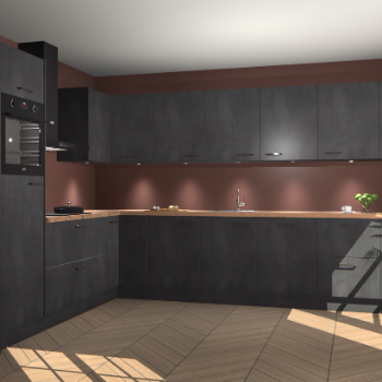 Beton Zwarte keuken Debar 78532