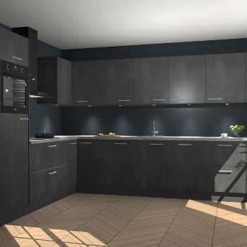 Beton Zwarte keuken Debar 78594