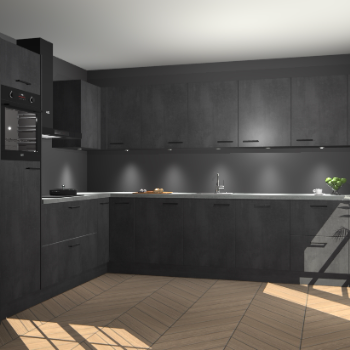 Beton Zwarte keuken Debar 78597