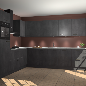 Beton Zwarte keuken Debar 78598